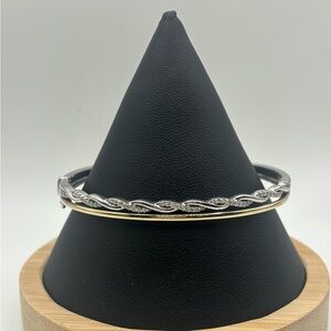 Elegant Kays Silver and Gold Bangle Bracelet